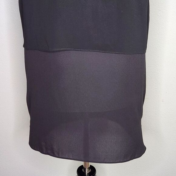 BCBGeneration Black Cut Out Neck Layered Look Chiffon Sleeveless Blouse Medium - Picture 3 of 8